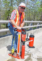 Diamond Core Drilling Machine capable of coring marble, granite, reinforced concrete, rebar and asphalt 