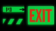 Luminous Signs and directional glow in the dark arrows provide day & night visual guidance