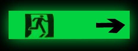 Luminous Signs and directional glow in the dark arrows provide day & night visual guidance