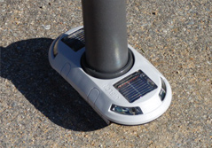 Solar LED Base for PC-Posts, Guide Star LED Markers for PC Posts, Solar LED Base for PC-Posts, Guide Star LED Light Markers for PC Post Delineators, flashing and sustaining LED warning light base markers